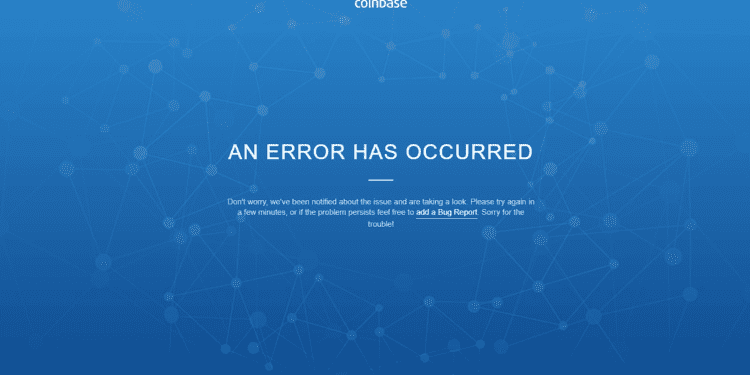 Coinbase suffers from sitewide failures