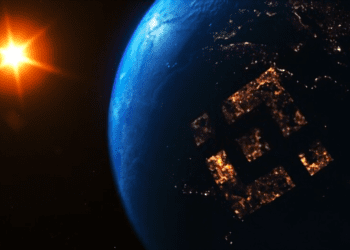 Binance-Logo-on-Earth