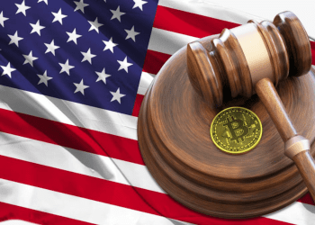 US Flag with Bitcoin