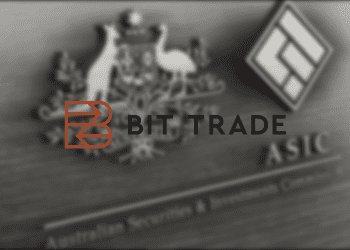 Bit trade logo with ASIC Logo behind it