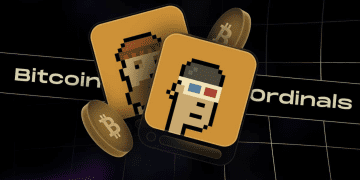 Bitcoin Ordinals Text with some NFTs on top