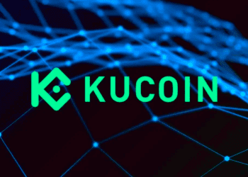 Kucoin Logo with Digital Background