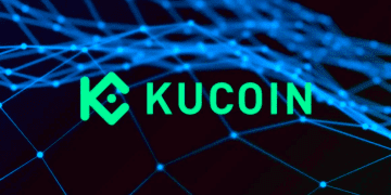 Kucoin Logo with Digital Background