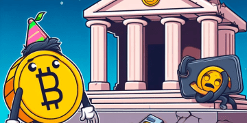 Cartoon Depicting Bankruptcy for Crypto