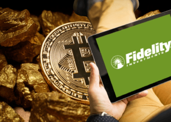 Fidelity on Ipad with Bitcoin in background