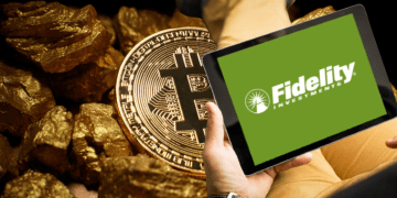 Fidelity on Ipad with Bitcoin in background