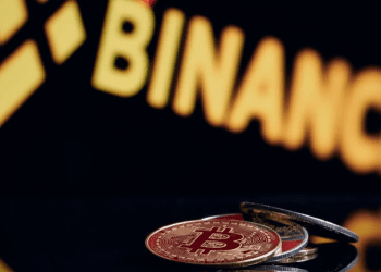 Binance Logo with Coins