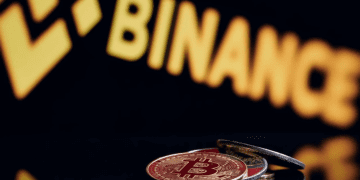 Binance Logo with Coins