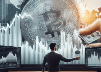 Bitcoin with Investor Greyscale Background