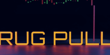 Rug Pull text over falling graph