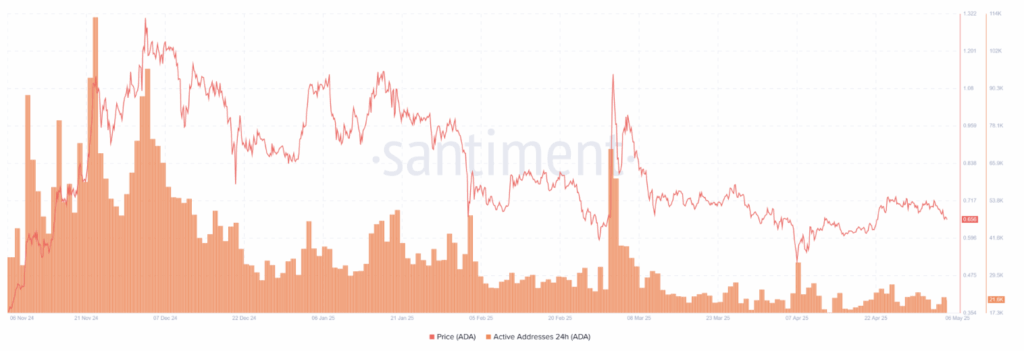 Cardano Daily Active Addresses Chart