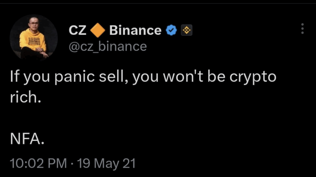Changpeng Zhao Binance Coin Bnb Tweet