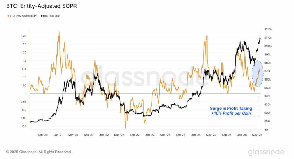 Bitcoin Sees Surge in Profit taking in May and June