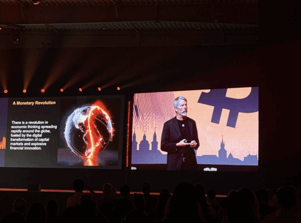 Michael Saylor at the Btc Prague on June 21 2025