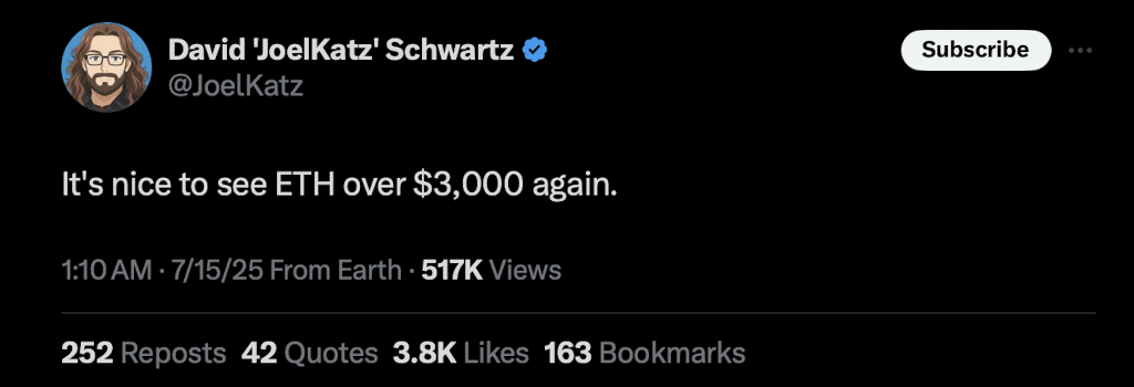 David Schwartz Tweeter Post