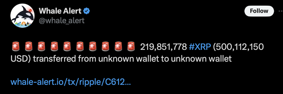 Ripple Xrp Whale Alert Tranfer