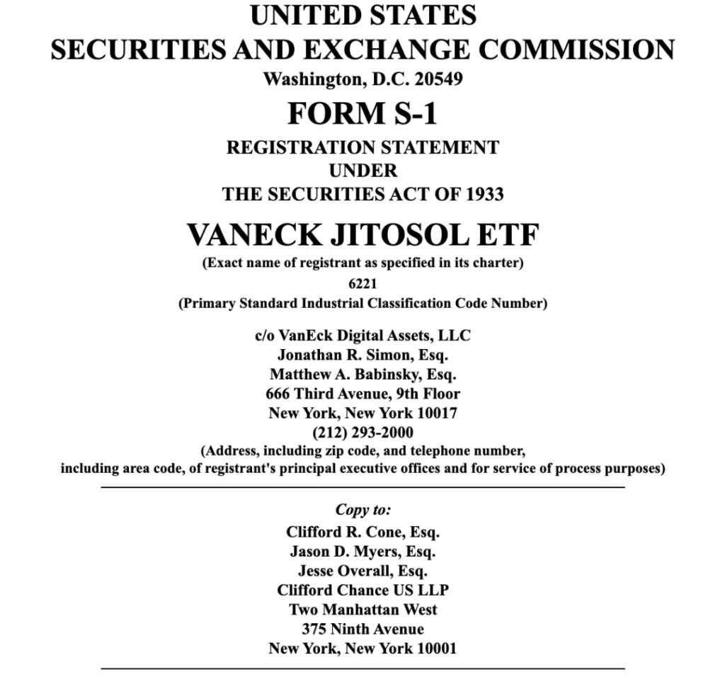 Vaneck Sec Filing