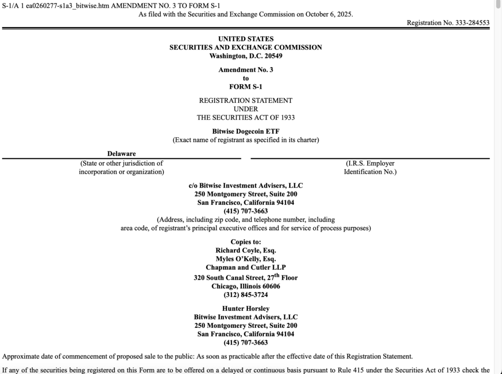 Doge Etf Filing