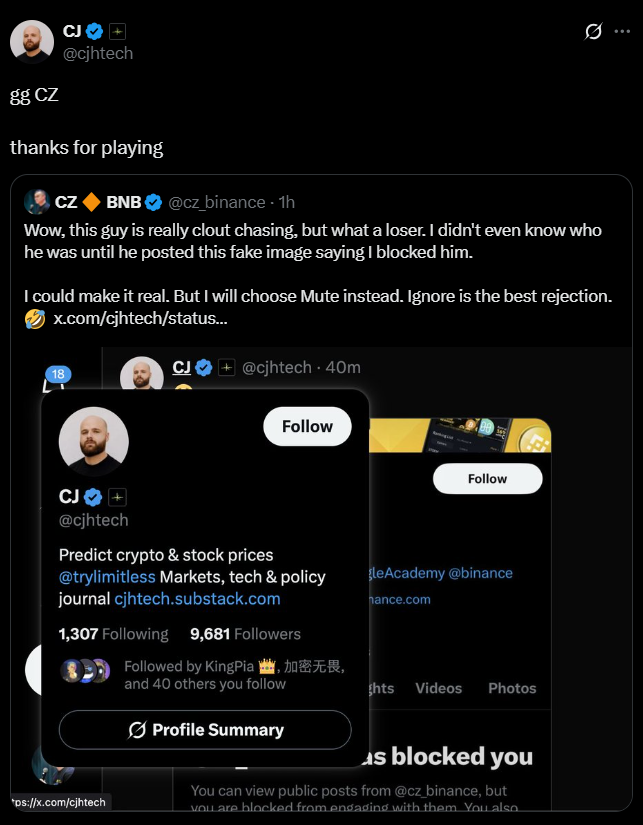 Cz Calls out Clout Chaser for Bashing the Bnb Ecosystem