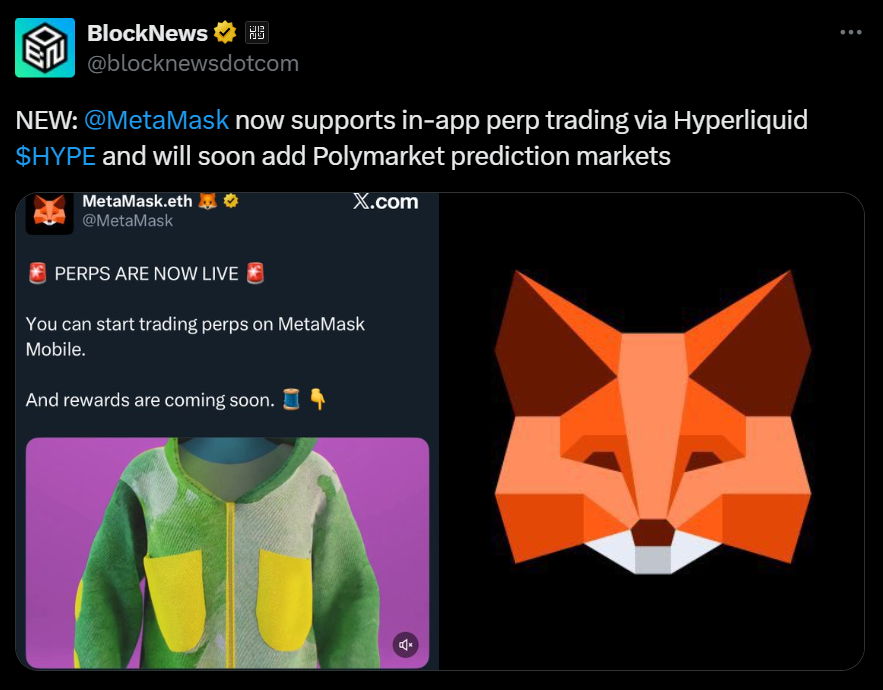 Metamask Evolves into Trading Super App with Hyperliquid and Polymarket Integrations  Here is What to Expect
