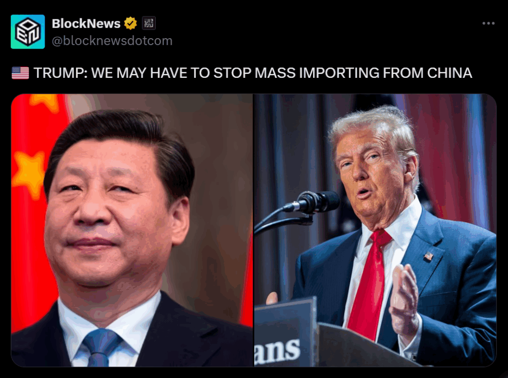 Trump Threatens to Stop Mass Imports from China Here is Why