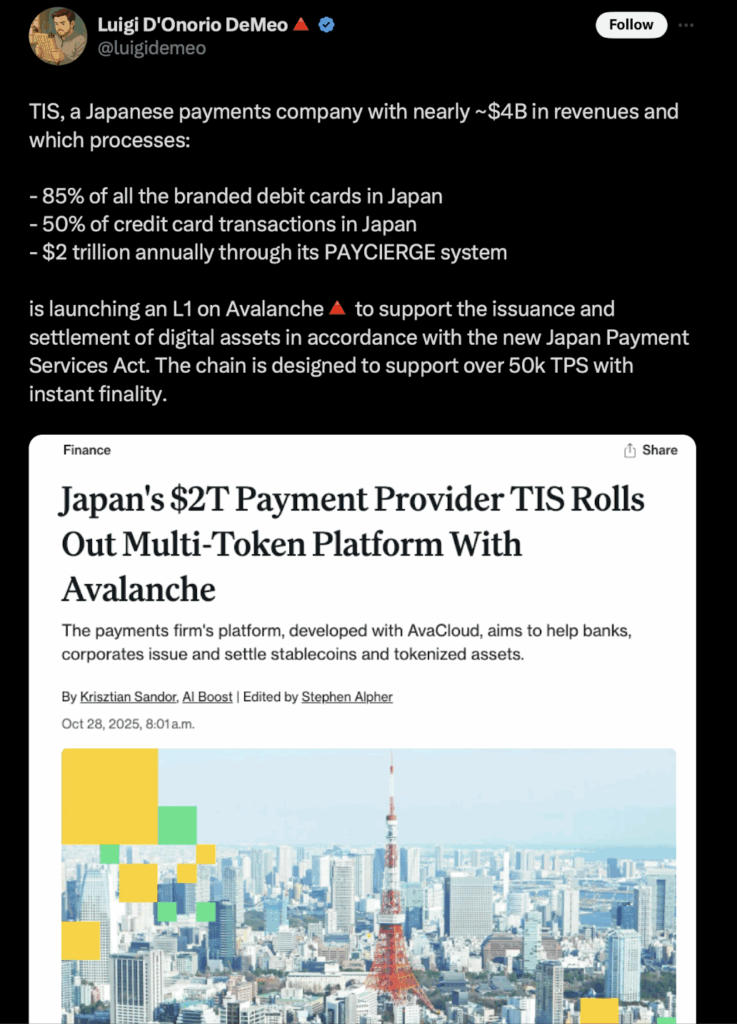 Tis and Avax Partnership