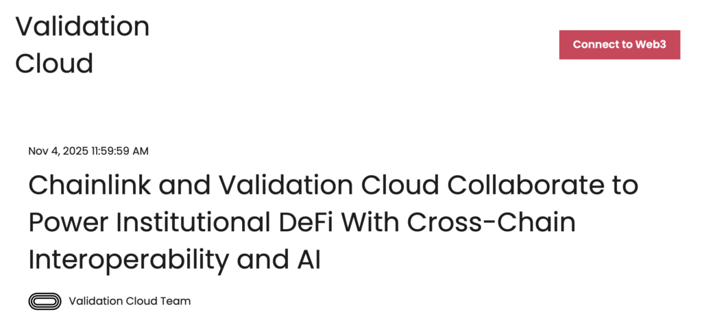 AI + Blockchain: Chainlink and Validation Cloud Redefine Institutional DeFi – BlockNews AI + Blockchain: Chainlink and Validation Cloud Redefine Institutional DeFi – BlockNews