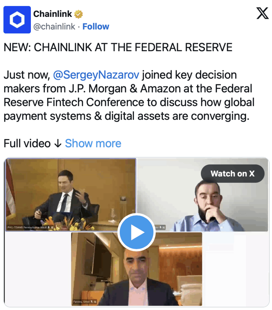 Chainlink at the Federal Reserve