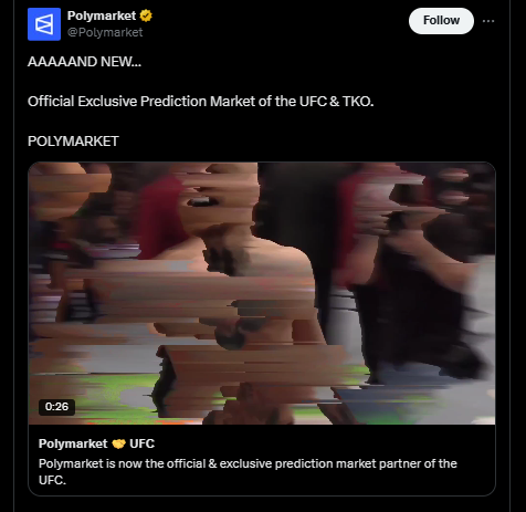 Polymarket Strikes Unique Deal With UFC & Zuffa Boxing — Right here’s How Crypto Predictions Are Going Mainstream Polymarket Strikes Unique Deal With UFC & Zuffa Boxing — Right here’s How Crypto Predictions Are Going Mainstream