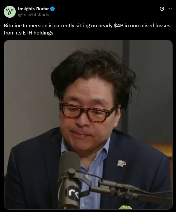 BitMine Immersion Faces  Billion Unrealized Loss on ETH Wager — Right here Is Why Analysts Say Shareholders Might Be Trapped – BlockNews