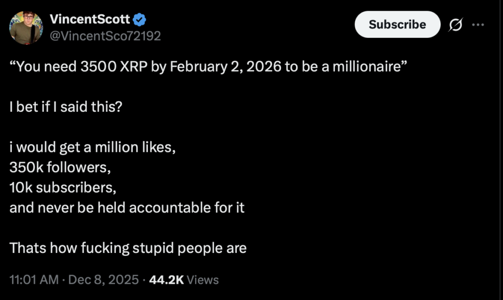 3,500 XRP to a Million? Right here Is Why One Analyst Says That Narrative Falls Aside – BlockNews 3,500 XRP to a Million? Right here Is Why One Analyst Says That Narrative Falls Aside – BlockNews