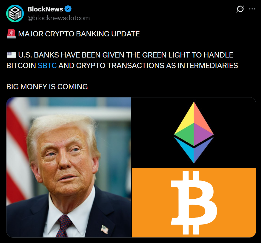 US Banks Can Now Intermediate Crypto Transactions Underneath New OCC Steering – Right here Is What This Means – BlockNews US Banks Can Now Intermediate Crypto Transactions Underneath New OCC Steering – Right here Is What This Means – BlockNews