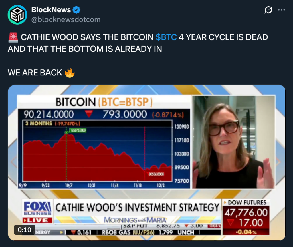 Cathie Wood: Why She Says the Bitcoin 4-Year Cycle Could Be Over – And Why That Might Be Bullish