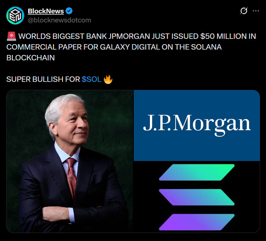 .P. Morgan Issues First U.S. Commercial Paper on Solana Blockchain – Here Is Why This Is a Major Institutional Milestone