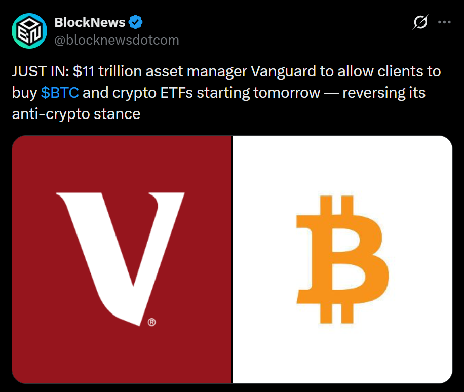 Vanguard Reverses Course and Opens the Door to Bitcoin and Crypto ETFs — Right here Is Why This Shift Issues Now Vanguard Reverses Course and Opens the Door to Bitcoin and Crypto ETFs — Right here Is Why This Shift Issues Now