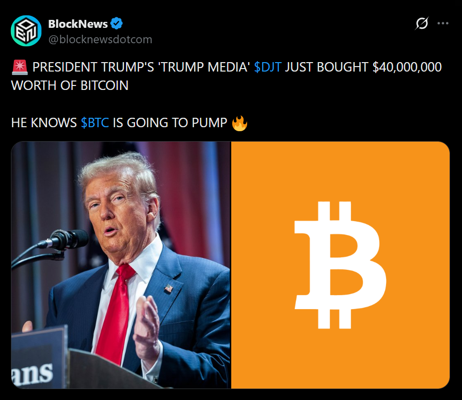 Trump Media Buys Million Price of Bitcoin Regardless of Value Drop — Is Trump Getting ready for a 2026 Bull Run? – BlockNews Trump Media Buys Million Price of Bitcoin Regardless of Value Drop — Is Trump Getting ready for a 2026 Bull Run? – BlockNews