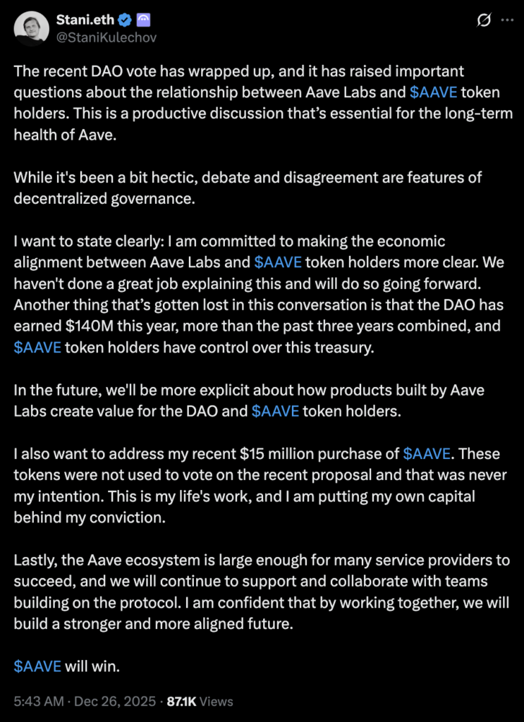 Aave Founder Denies M Token Purchase Influenced Vote – Right here Is What Sparked the Governance Fallout – BlockNews Aave Founder Denies M Token Purchase Influenced Vote – Right here Is What Sparked the Governance Fallout – BlockNews
