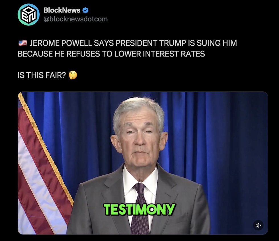 Jerome Powell on Fed's Investigation