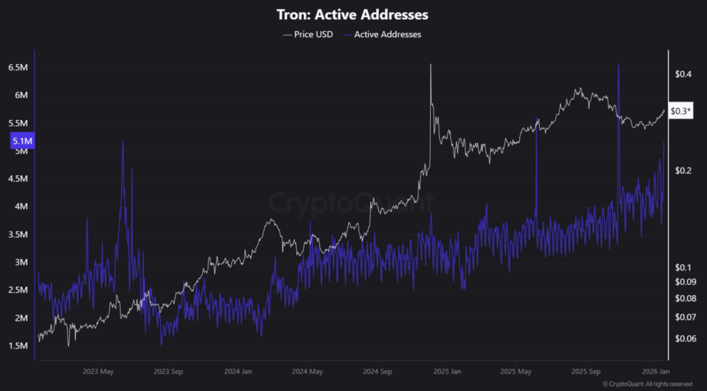 Tron Active Addresses