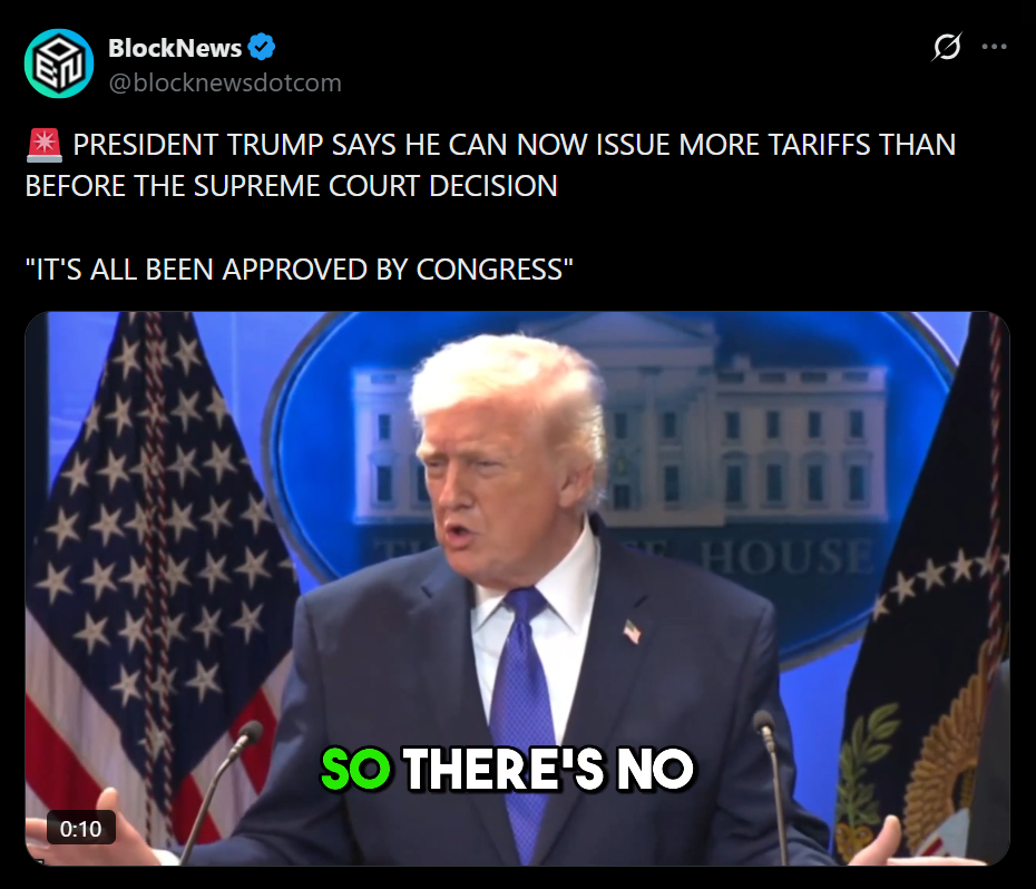 Trump Bypasses Supreme Courtroom With 10% World Tariff – Right here Is What It Means for Crypto – BlockNews Trump Bypasses Supreme Courtroom With 10% World Tariff – Right here Is What It Means for Crypto – BlockNews