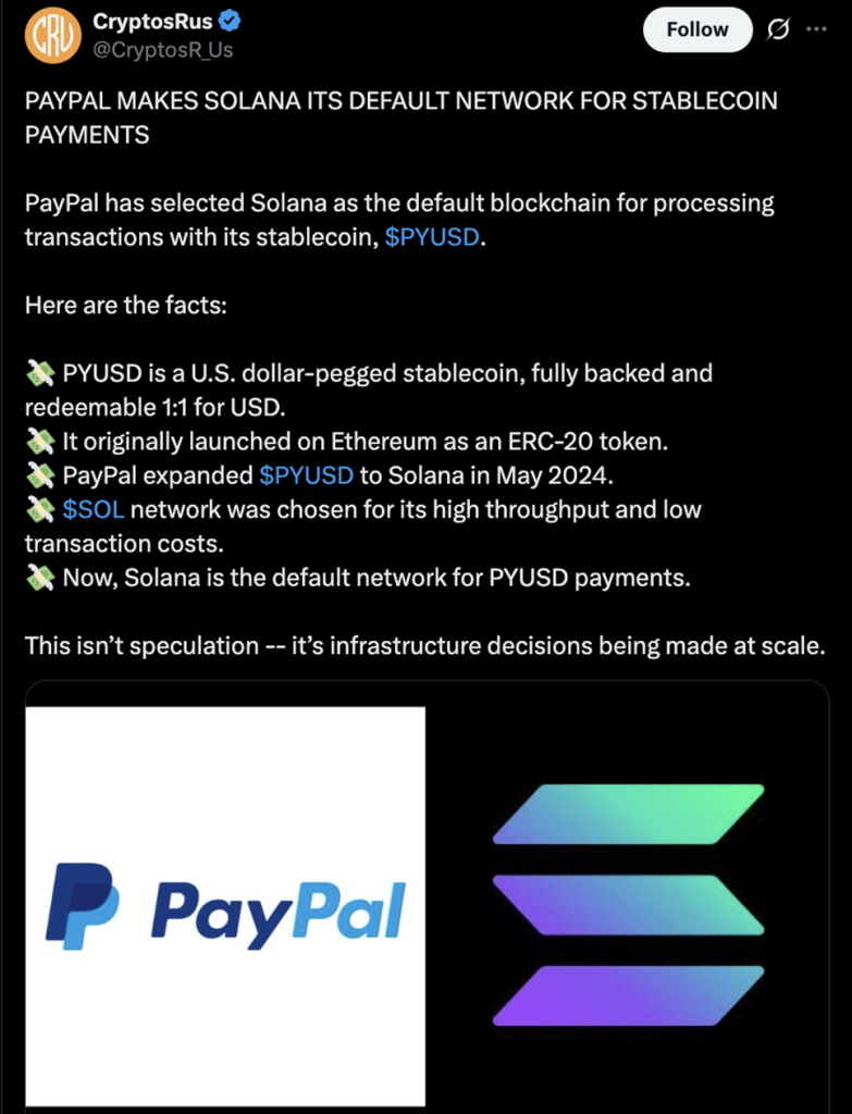 Paypal and Solana 