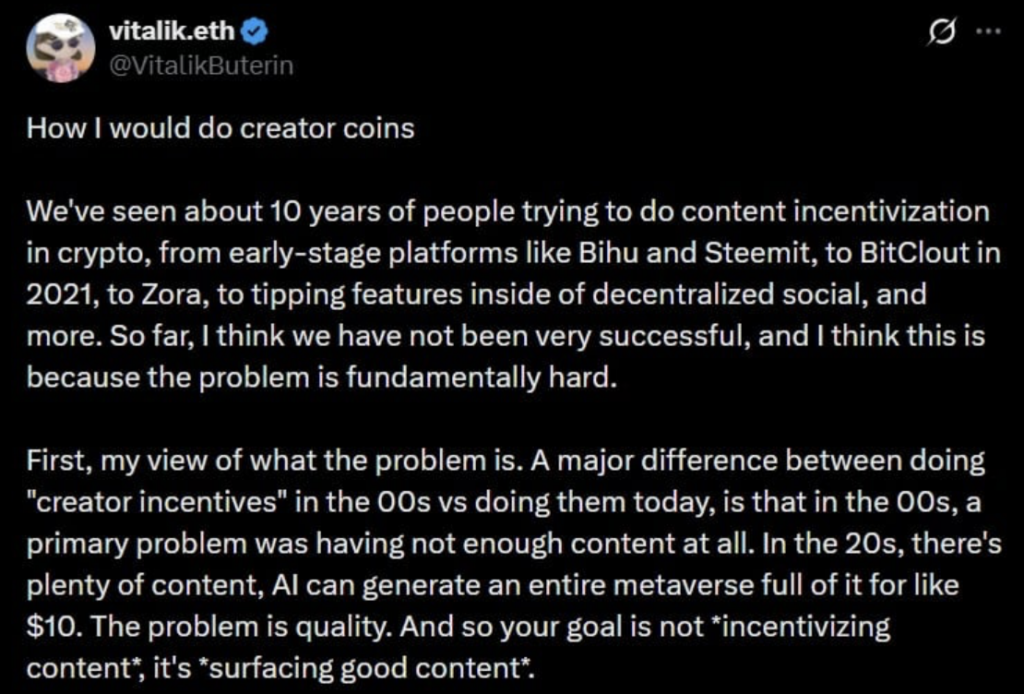 Vitalik Creator Coins