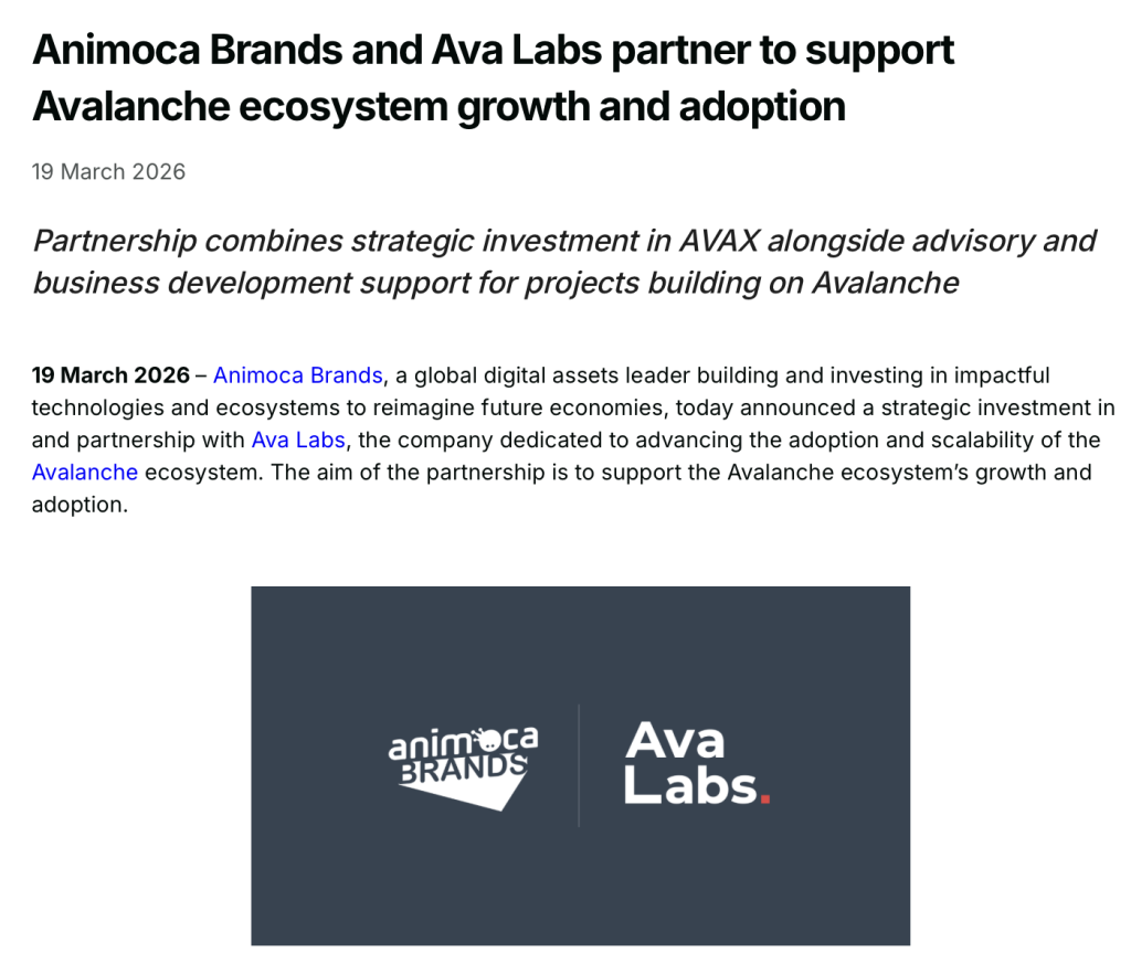 Avalanache Partner with Animova Brands