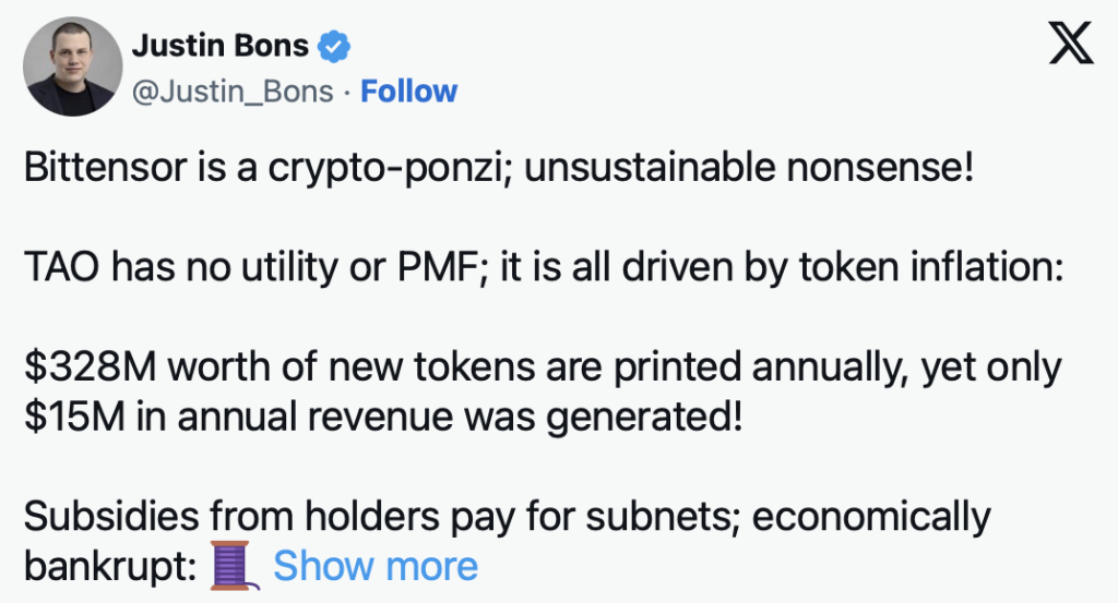 Bittensor Unsustainable