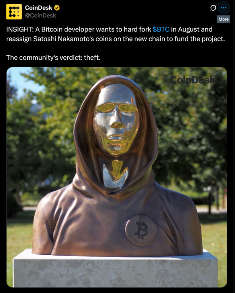 A Bitcoin Developer Desires to Steal Satoshi’s Cash to Save the Community He By no means Requested to Save – BlockNews