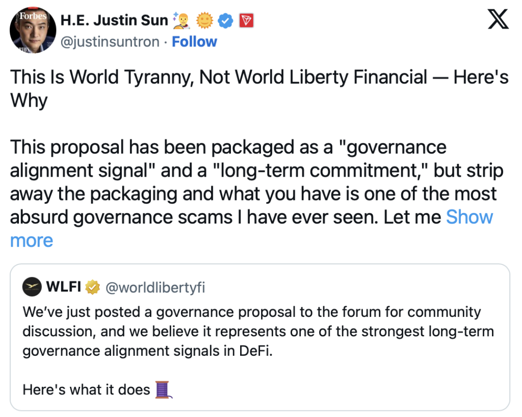 TRON Crypto Founder Slams Trump-Backed WLFI Proposal – Right here Is Why It Sparks Controversy – BlockNews TRON Crypto Founder Slams Trump-Backed WLFI Proposal – Right here Is Why It Sparks Controversy – BlockNews