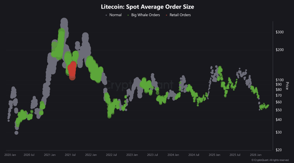 Litecoin Spot Average Order Size