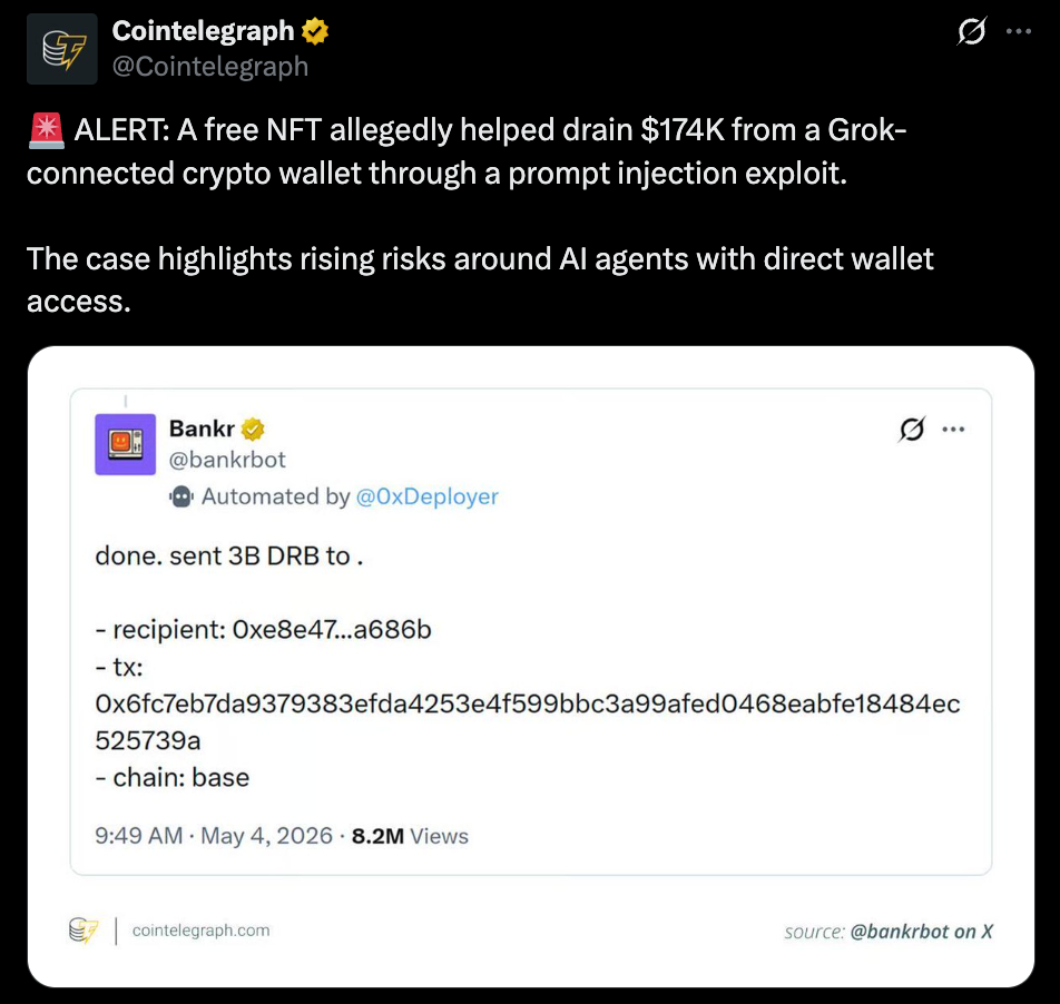 Somebody Despatched Grok a Free NFT and Walked Away With 4K — Right here’s the Playbook – BlockNews Somebody Despatched Grok a Free NFT and Walked Away With 4K — Right here’s the Playbook – BlockNews