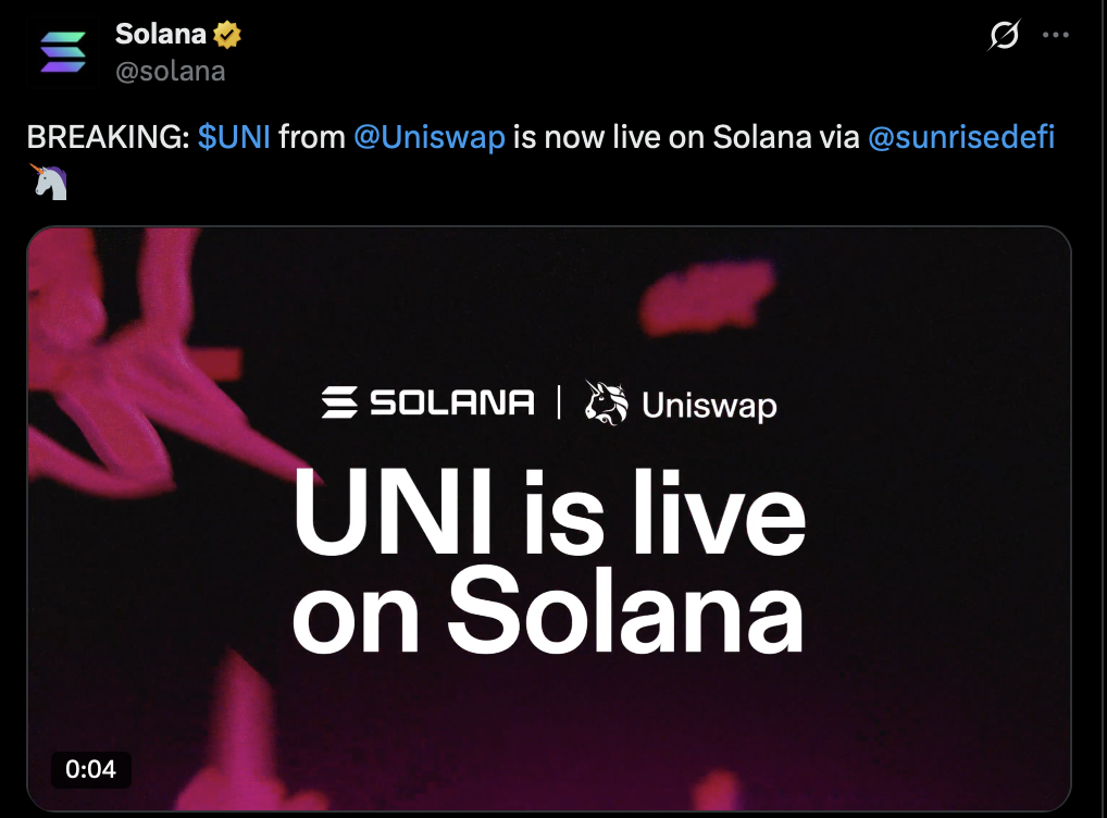 Solana and Uniswap