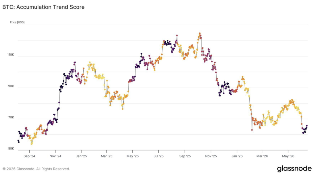 BTC accumulation trend score